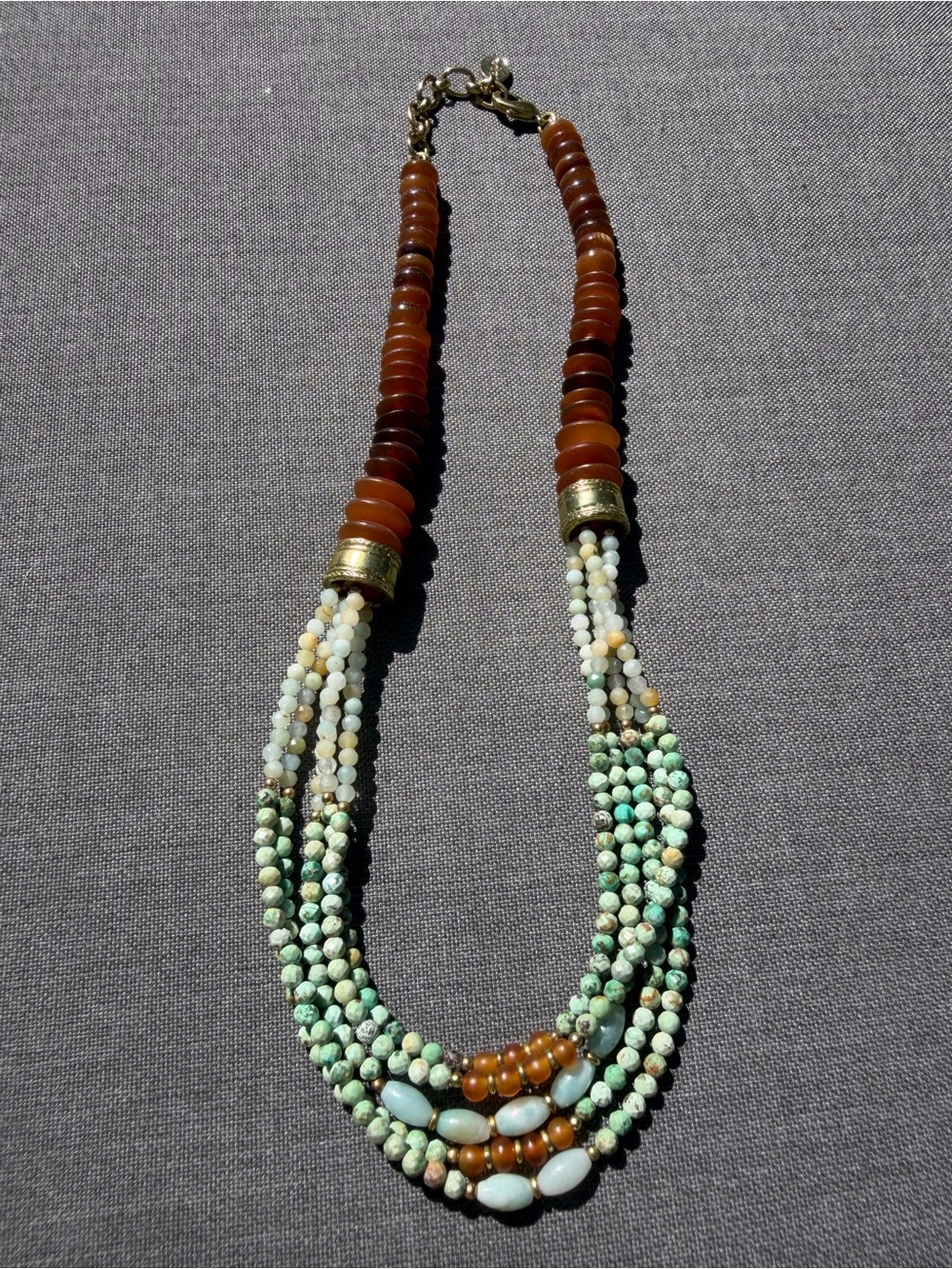 Beaded multi strand necklace